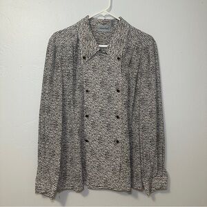 Adrianna Papell Black and White Patterned Blouse